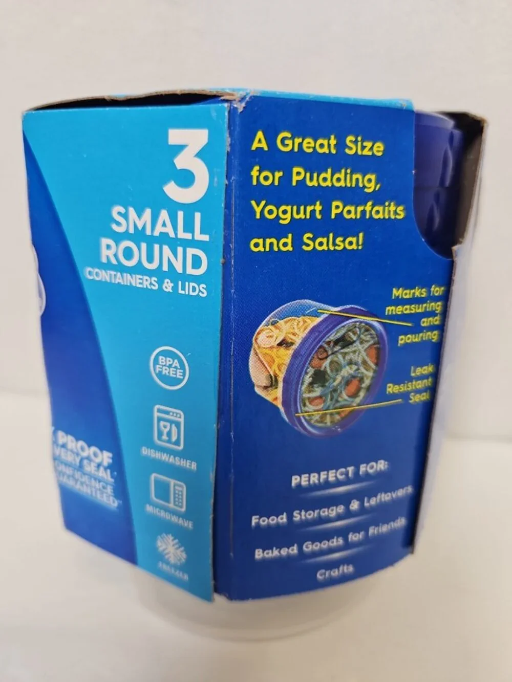 New 3 Pk Ziploc Twist n Loc Plastic Containers Lids 16 oz Small Round SC Johnson